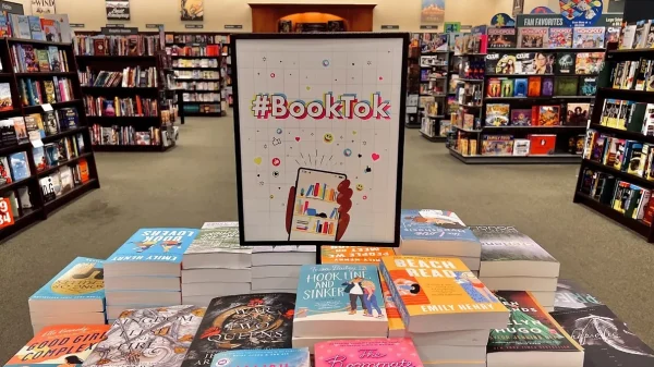 book display at a library