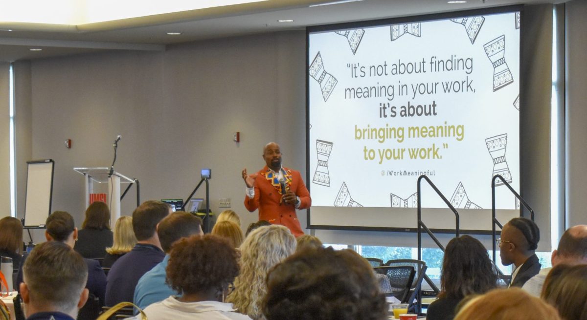 Keynote speaker, Justin Jones-Fosu, engaging with his audience at an event hosted by The Association for Talent Development, St Louis, Sep 26, 2024.