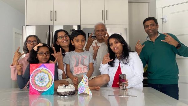 Namita and her family celebrating
