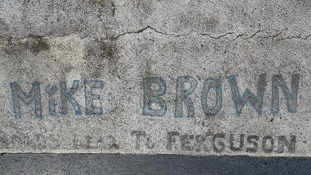 The Michael Brown Jr. memorial in Ferguson.