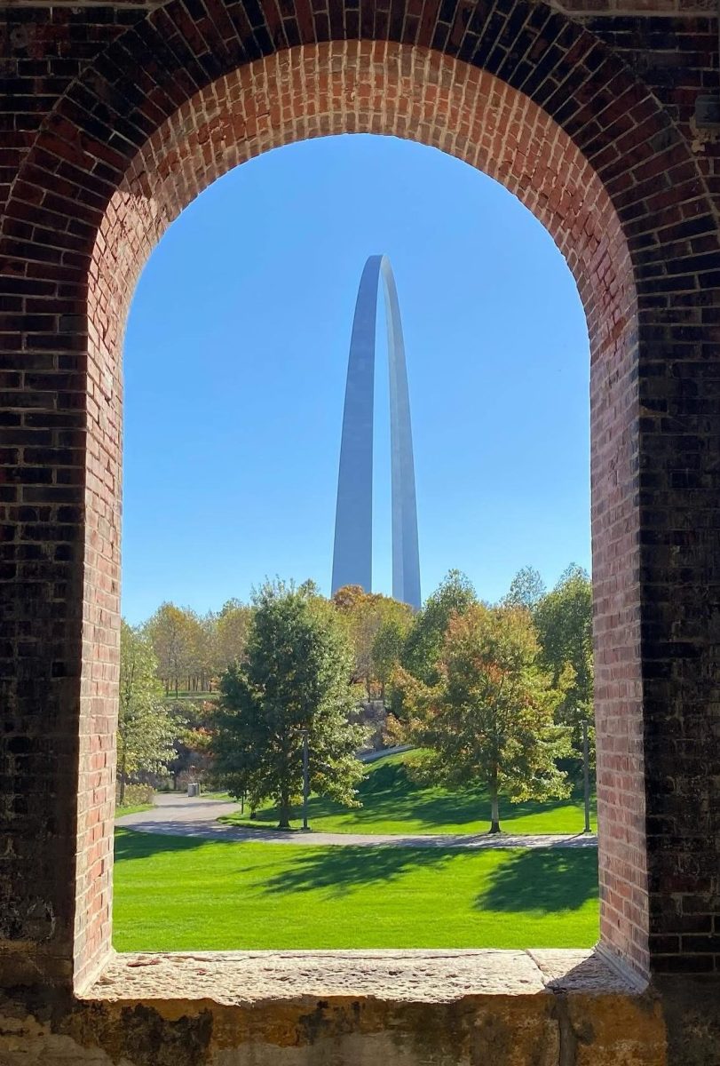 View of St. Louis arch from Leclede's landing metro station 